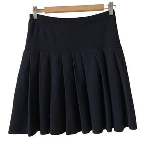 VTG Y2K The Limited Black Lambswool Skirt Sz S Pleated Stretch Pull On Preppy